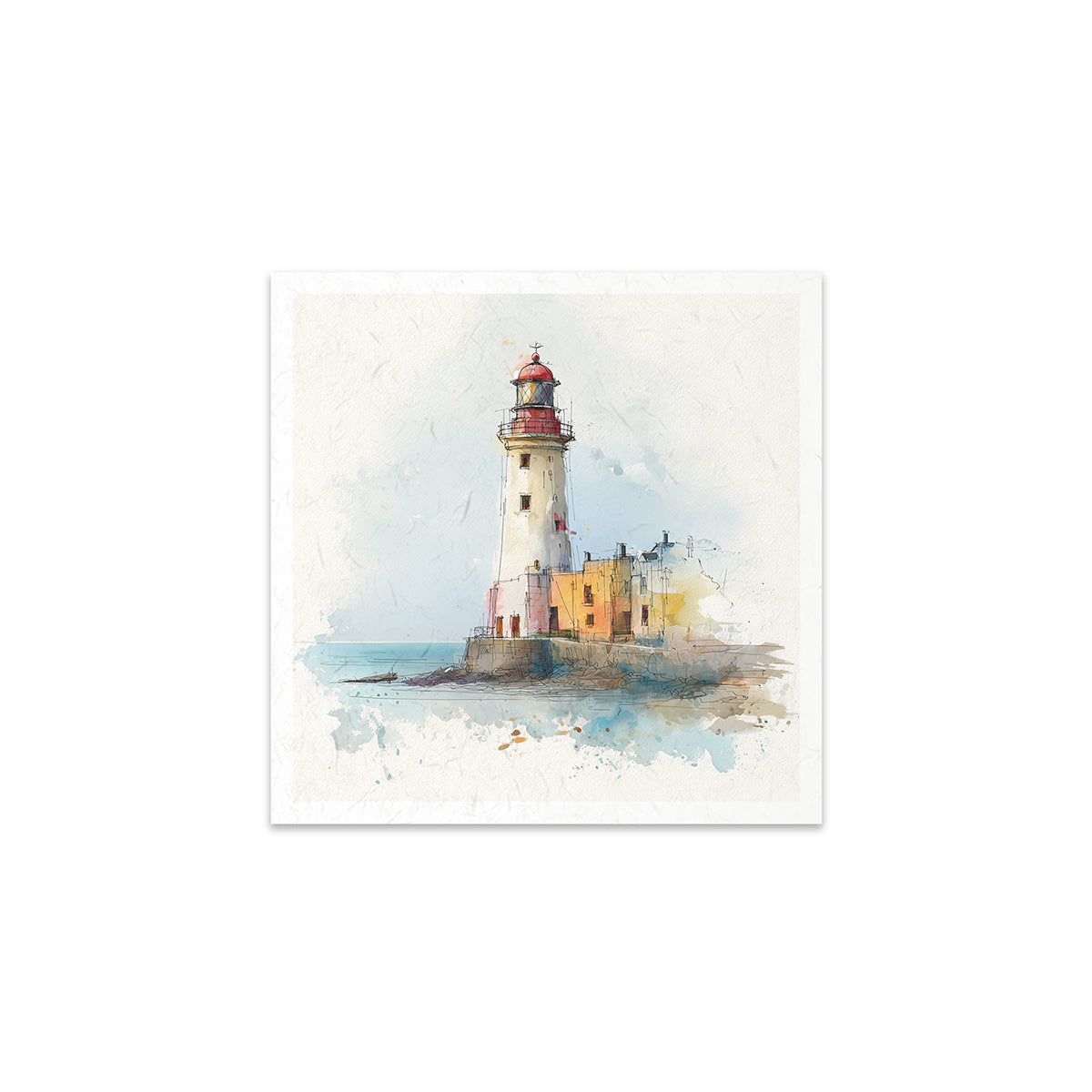 A lighthouse on a white background