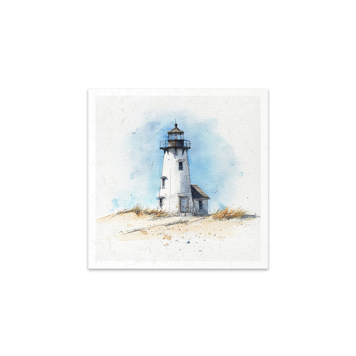 A lighthouse on a white background