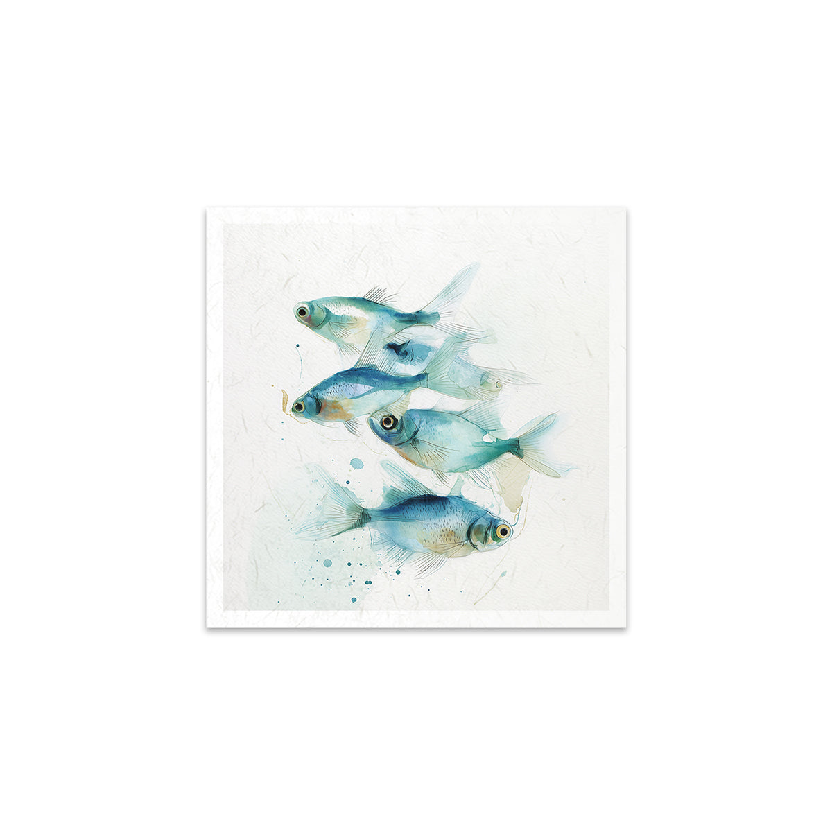 Illustration of blue fish on a white background