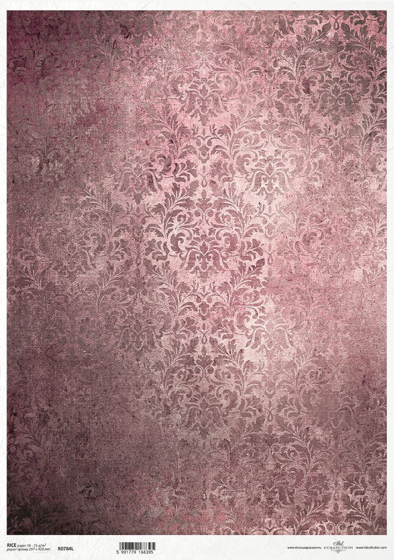 Dusty pink damask pattern with an aged, textured background.