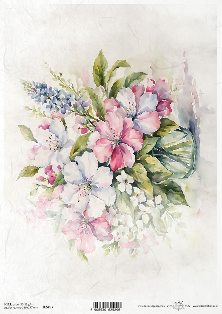 Floral design on a white background with watercolor effect