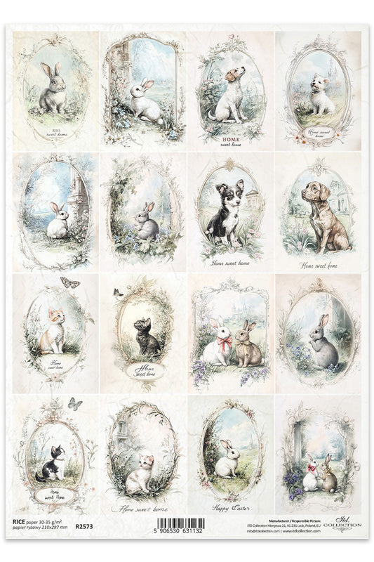 R2573 - Bunny and Friends Rice Paper A4