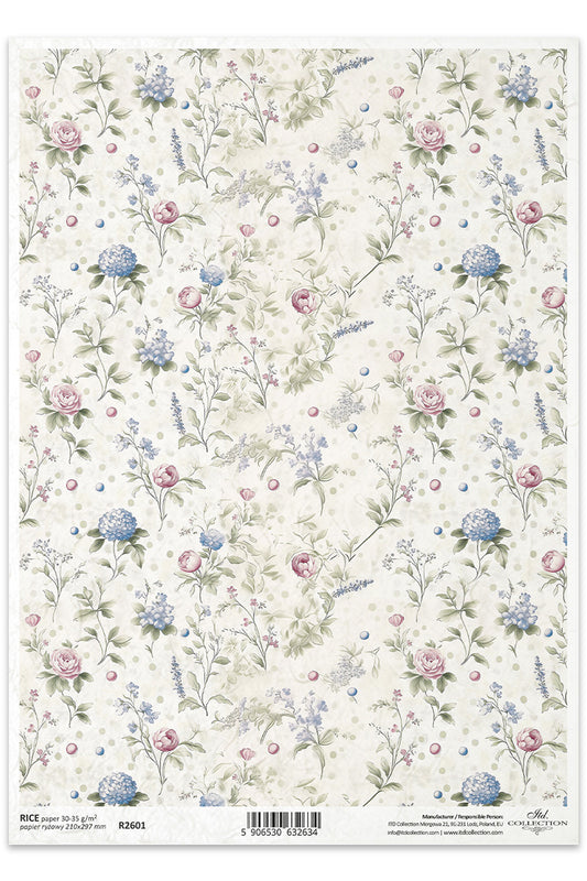 R2601 - Blooming Summer Meadow Rice Paper A4