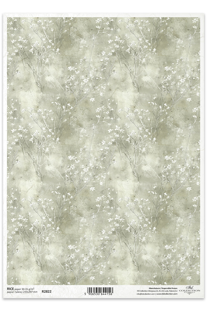 Textured paper with floral pattern 