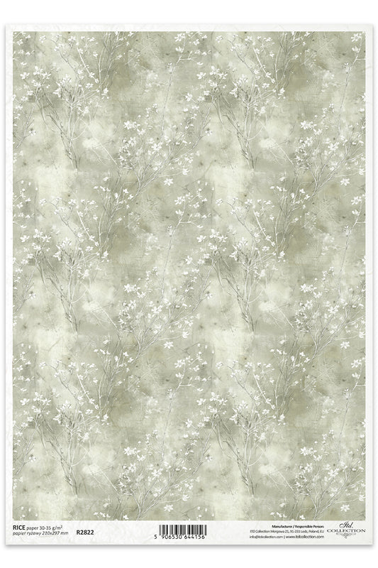 Textured paper with floral pattern 