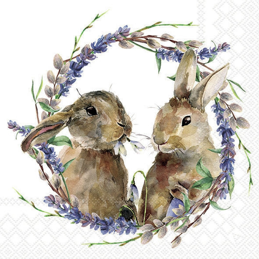 Rabbit Wreath - Napkin