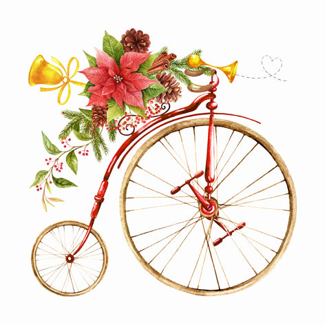 Retro Christmas Bicycle - Napkin
