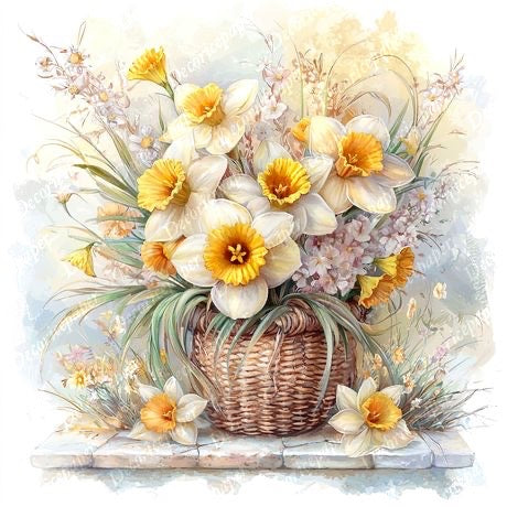 S006 - Sweet Daffodils - Mini Rice Paper Set
