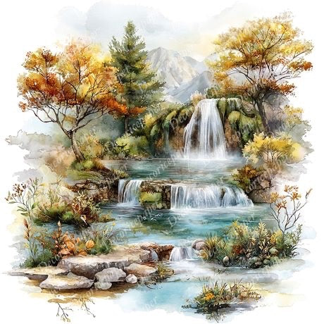 S007 - Freshwater Scenes - Mini Rice Paper Set