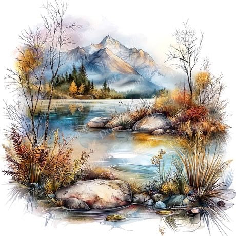 S007 - Freshwater Scenes - Mini Rice Paper Set
