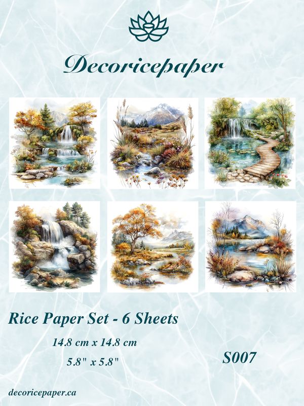 S007 - Freshwater Scenes - Mini Rice Paper Set