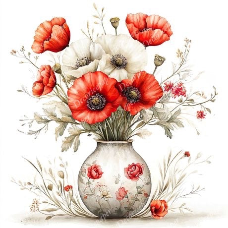 S008 - Poppy Blooms - Mini Rice Paper Set
