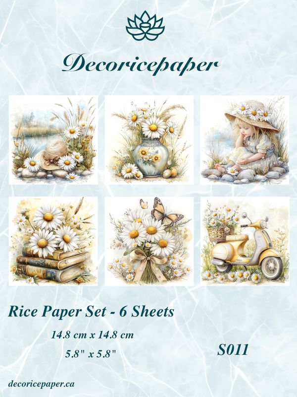 S011 - Summer Daisies - Mini Rice Paper Set