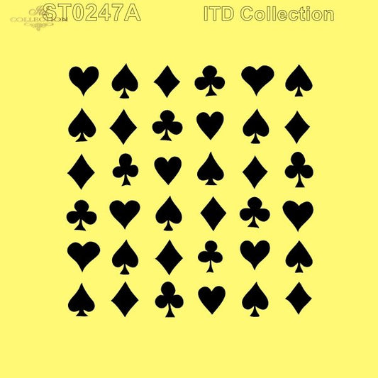 card symbols stencil for crafts and painting