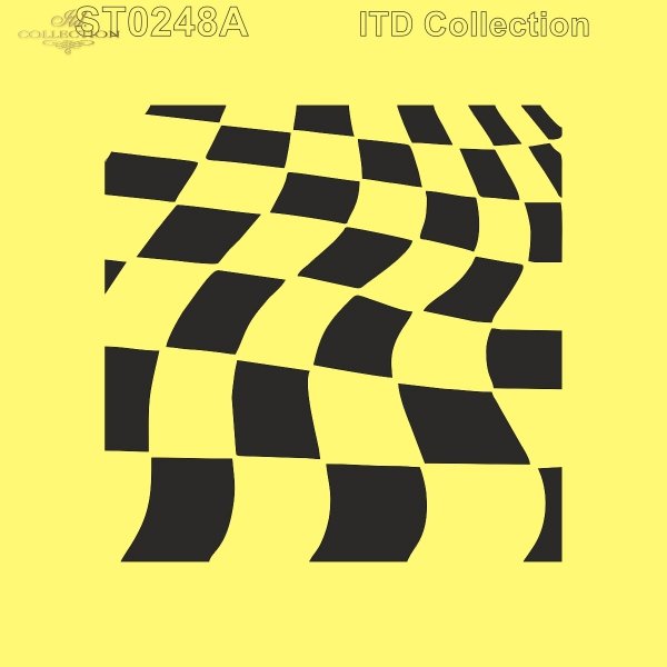 Checkered pattern with black and yellow on a yellow background.