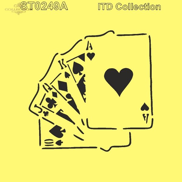 Playing card symbols on a yellow background
