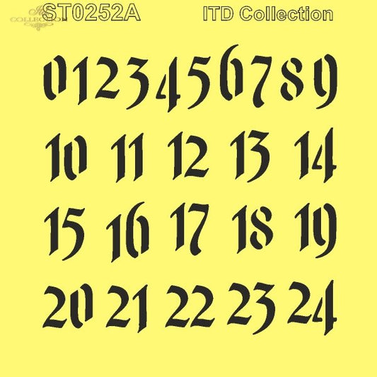Black numbers on a yellow background 