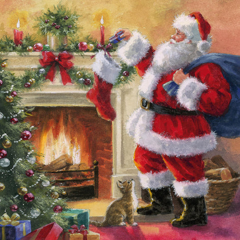 Santa Placing Presents - Napkin