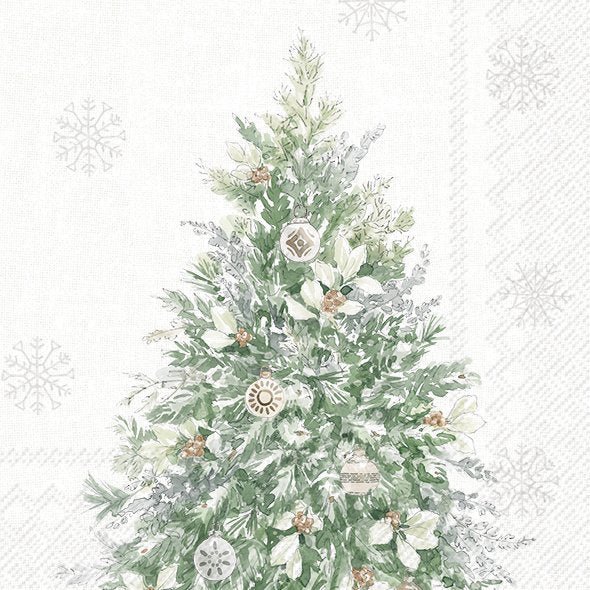 Decorative paper with a Christmas tree design on a white background