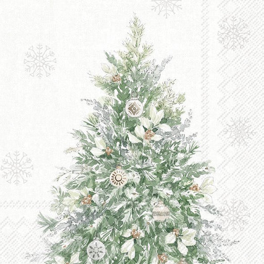 Decorative paper with a Christmas tree design on a white background