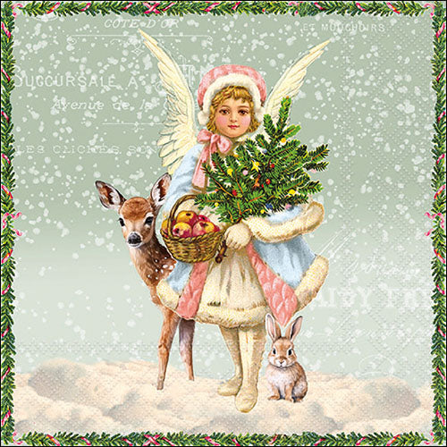 Snowy Day GREEN - Napkin