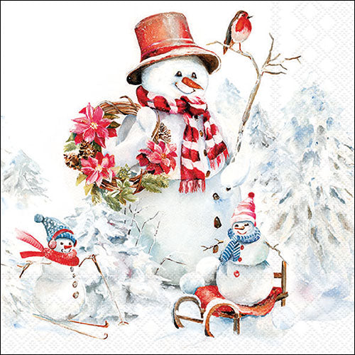 Sporty Snowmen - Napkin