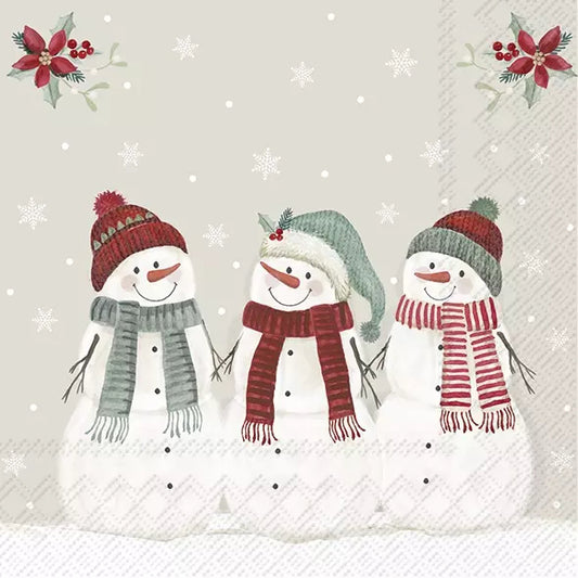 THREE SNOWMEN cream - Napkin