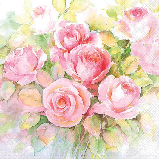 Watercolour Roses - Napkin