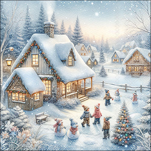 Winter In Backyard - Napkin