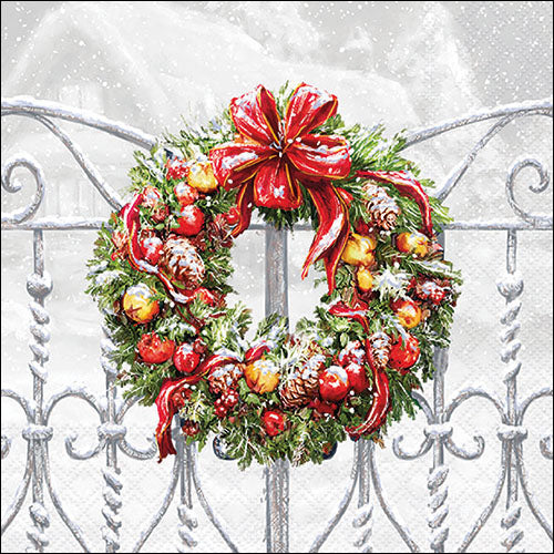 Wreath On Fence - Napkin