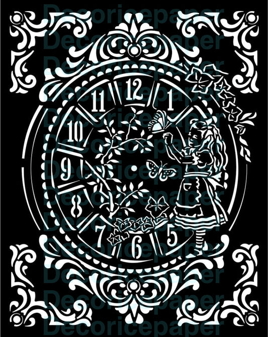 Alice Clock - Stencil