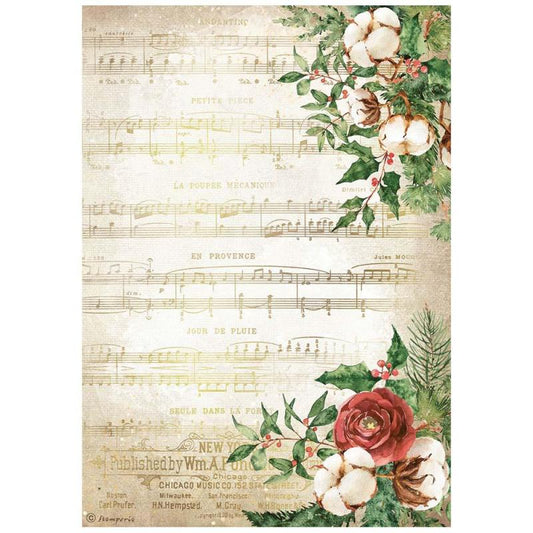 Romantic Home for the Holidays Music - Rice paper A4
