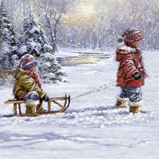 Winter Sleigh Ride - Napkin