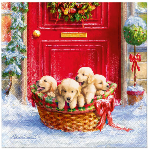 Christmas Puppies - Napkin