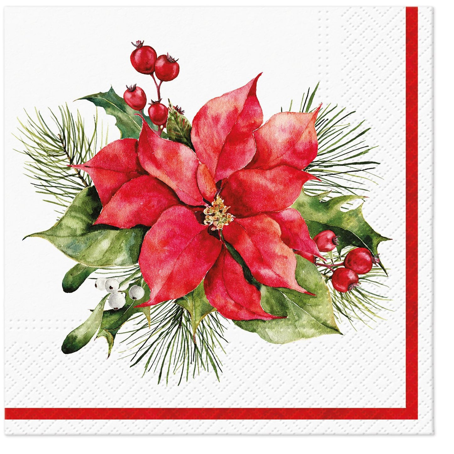 Composition with Poinsettia - Napkin