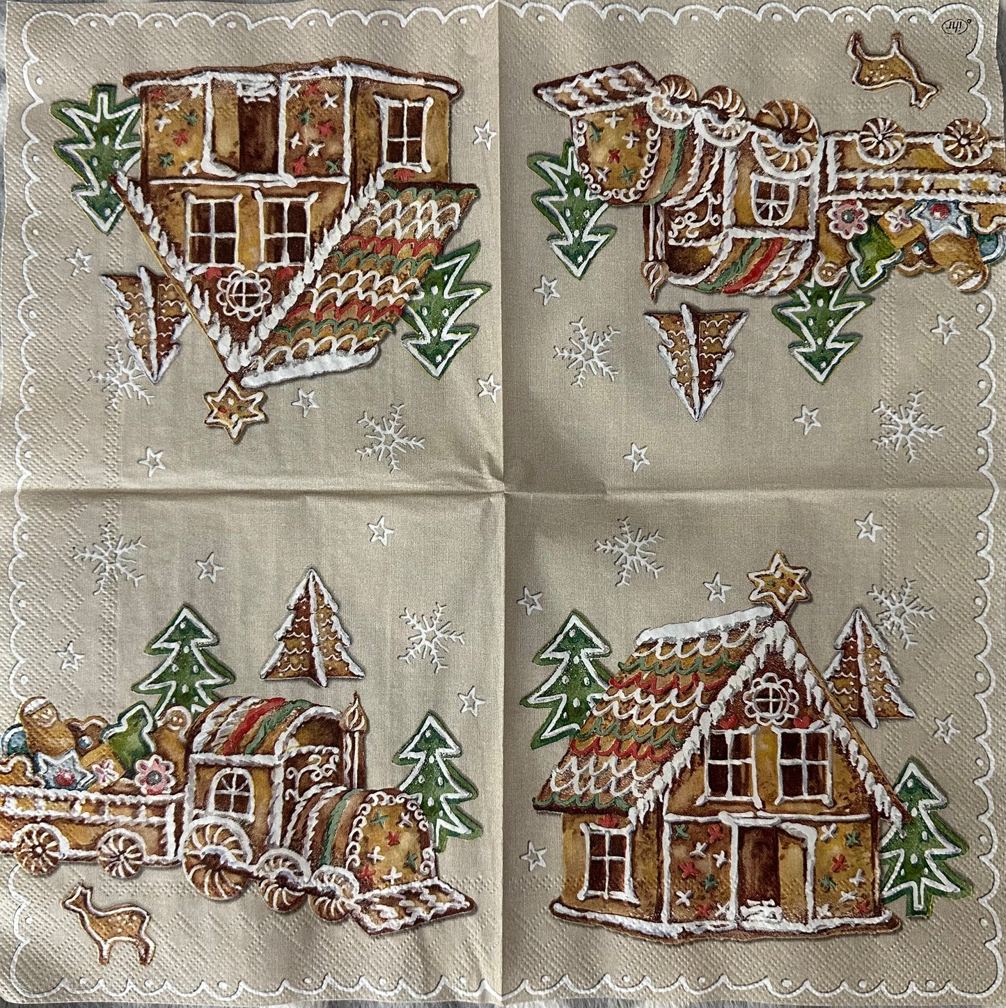 GINGERBREAD VALLEY cream - Napkin