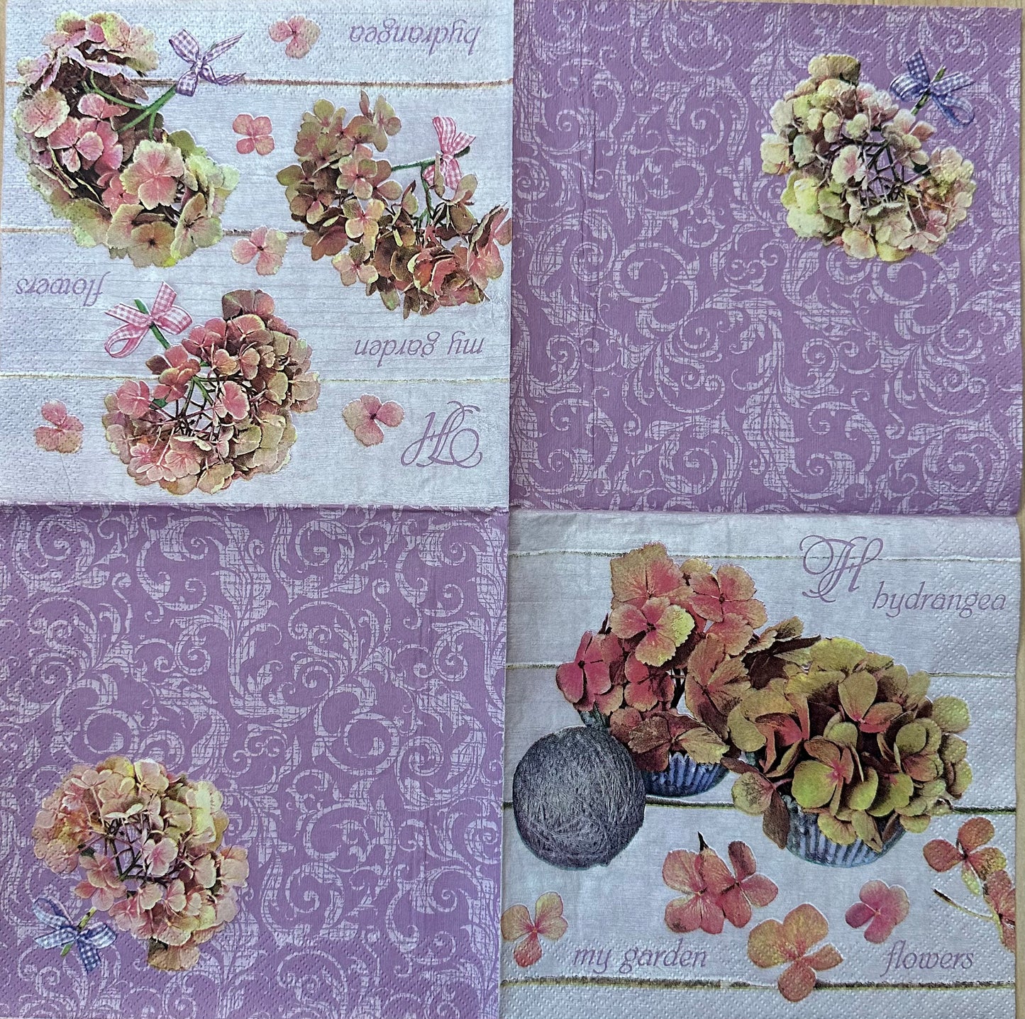 Fleurs d'hortensia - Serviette 