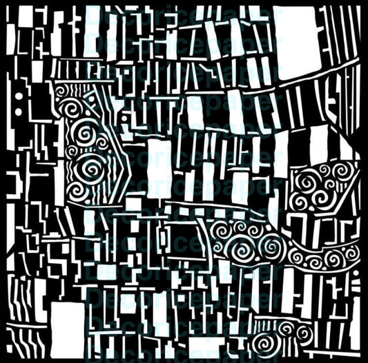 Klimt Square Pattern - Stencil