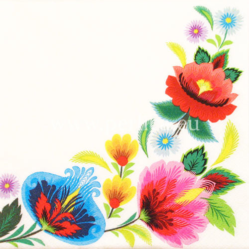 Floral Folk Frame - Napkin