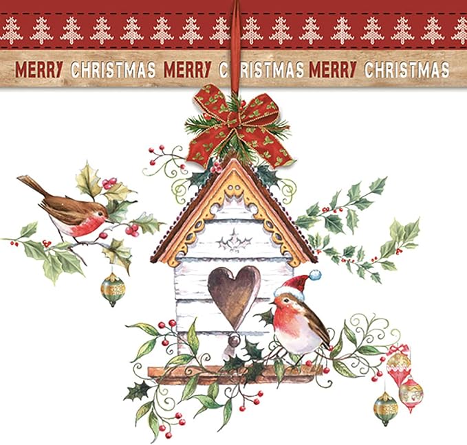 Xmas Bird House - Lunch Napkin