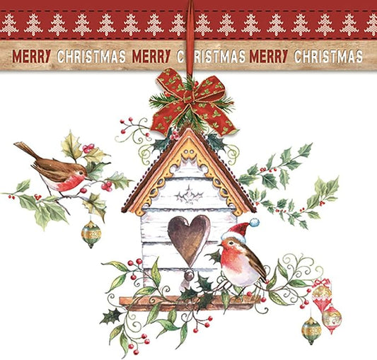Xmas Bird House - Lunch Napkin