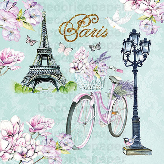 Bike In Paris Napkin