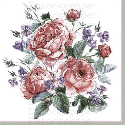 English Painted Roses Napkin